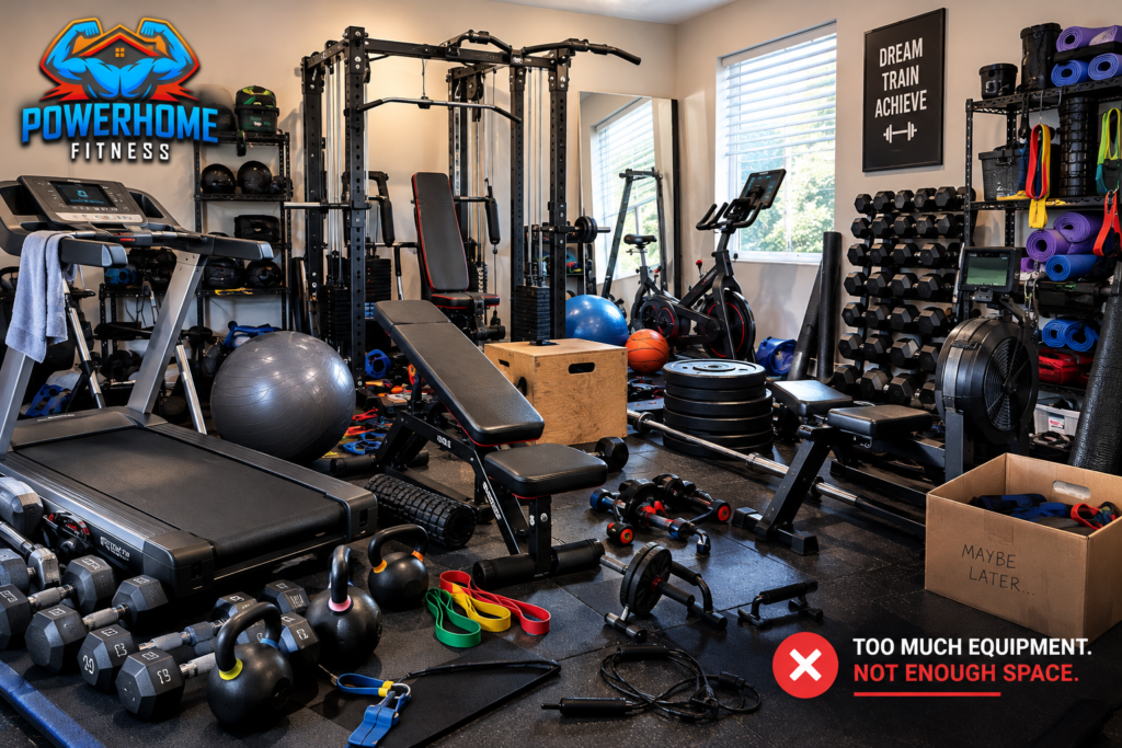 overcrowded home gym warning